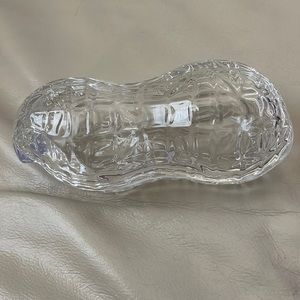 Glass peanut shape holder